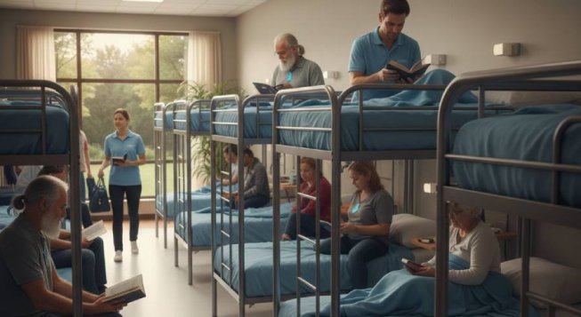 Posti letto per persone senza dimora ©Gemini per mentelocale