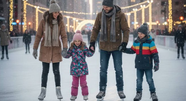Pista di pattinaggio sul ghiaccio © Gemini per mentelocale