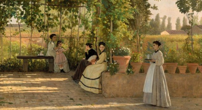 Silvestro Lega, Un dopo pranzo (Il pergolato), 1868 © Milano, Pinacoteca di Brera / Mic