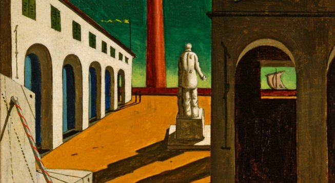 Giorgio De Chirico, Enigma della partenza, 1914, Fondazione Magnani-Rocca, Mamiano di Traversetolo (Parma) © Giorgio De Chirico, by Siae 2025