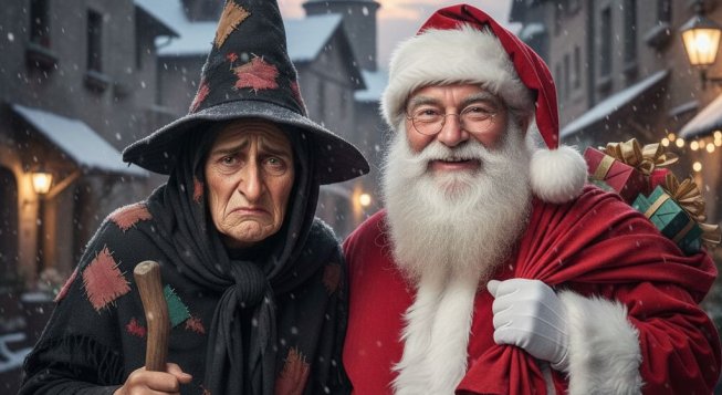 Befana e Babbo Natale © gemini per mentelocale