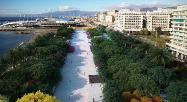 Rendering parco urbano piazzale Kennedy ©Comune di Genova