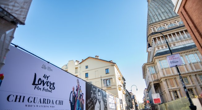 Mole Antonelliana e locandina del Lovers Film Festival