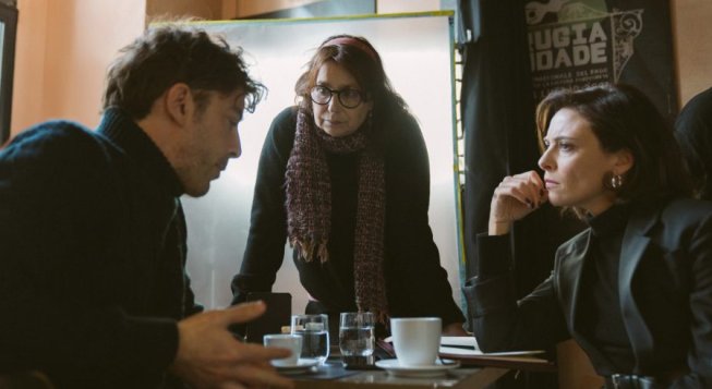 Michele Riondino, Francesca Archibugi e Jasmine Trinca © Jarno Iotti