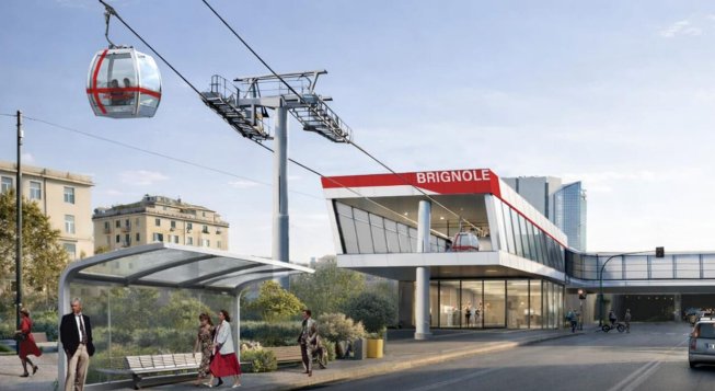 Rendering funivia in Val Bisagno
