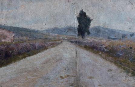 Paesaggio toscano, 1898-1899 Olio su cartone, 20,8 x 35,7 cm Livorno, Museo Civico Giovanni Fattori