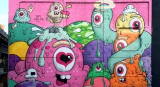 Buff Monster e Mr. Wany: la street art al ponte di viale Cassala a Milano. Performance e inaugurazione