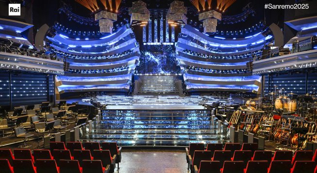 La scenografia di Sanremo 2025