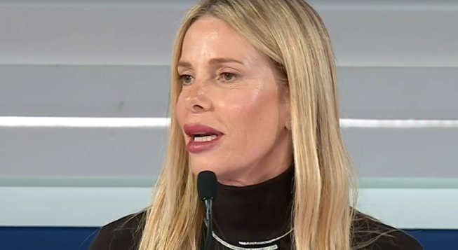 Alessia Marcuzzi durante la conferenza stampa