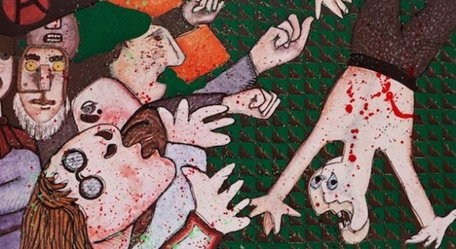 Enrico Baj, La morte dell'anarchico Pinelli, 1972