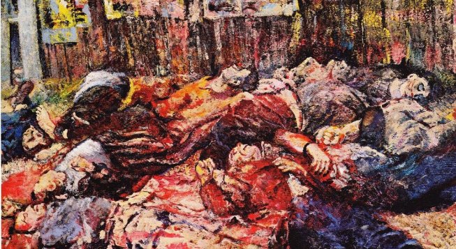 Aligi Sassu, Martiri di Piazzale Loreto o La guerra civile, olio su tela, 1944