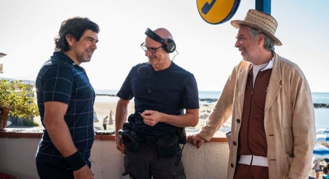 Andrea Di Stefano sul set del film Il maestro