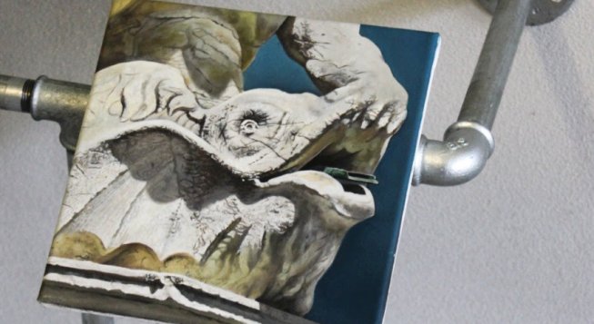 Diego Azzola, Dolomia, 2025, acrilico e olio su tela, 20x20cm