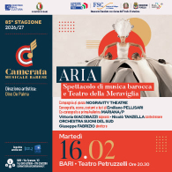ARIA, Camerata Musicale Barese - 85ima stagione 2026/2027